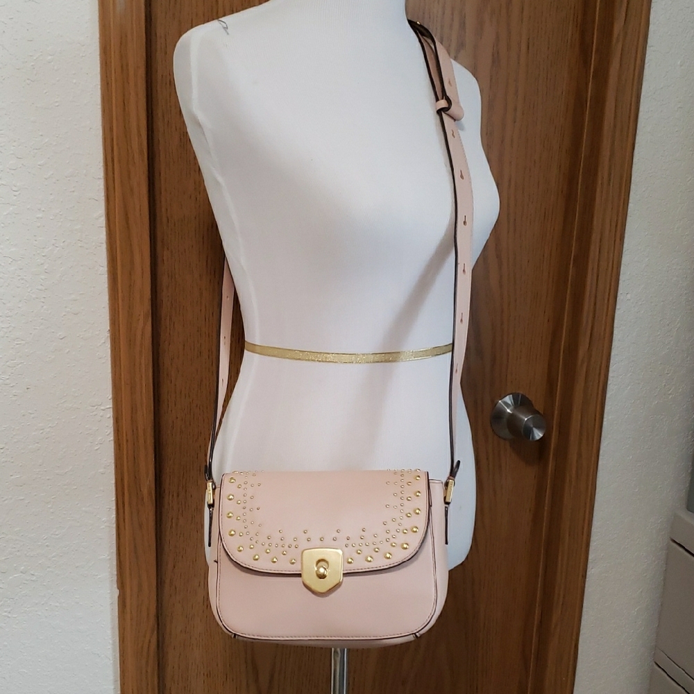 COLE HAAN Marli Studded Mini Saddle Bag / Crossbody - Picture 2 of 15